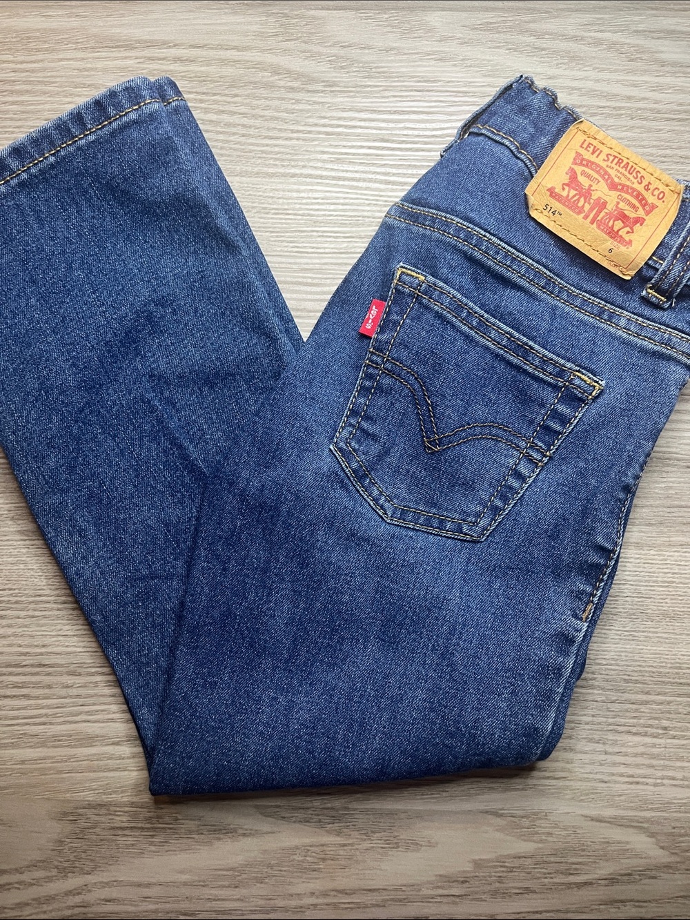 Boys Levi's Dark Blue Straight Jeans size 6